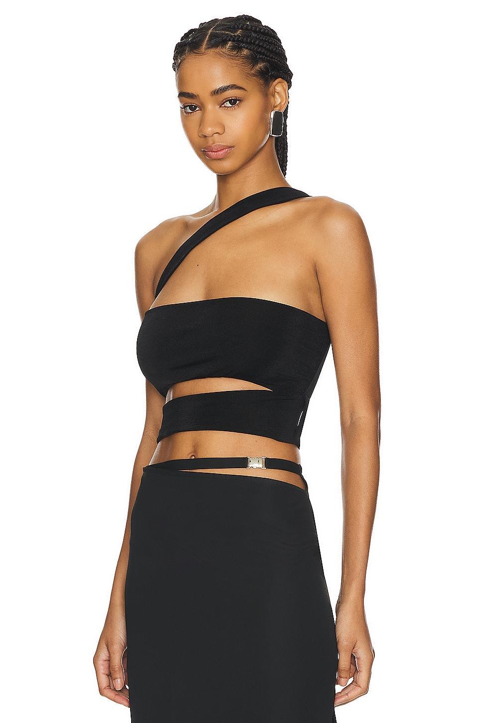 Thin Bandage Neck Top Lama Jouni Product Image