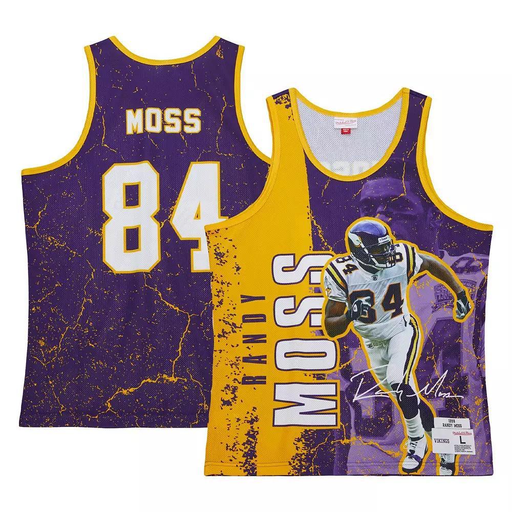 Men's Mitchell & Ness Randy Moss Purple Minnesota Vikings 1998 Player Burst Tank Top, Size: Medium Product Image