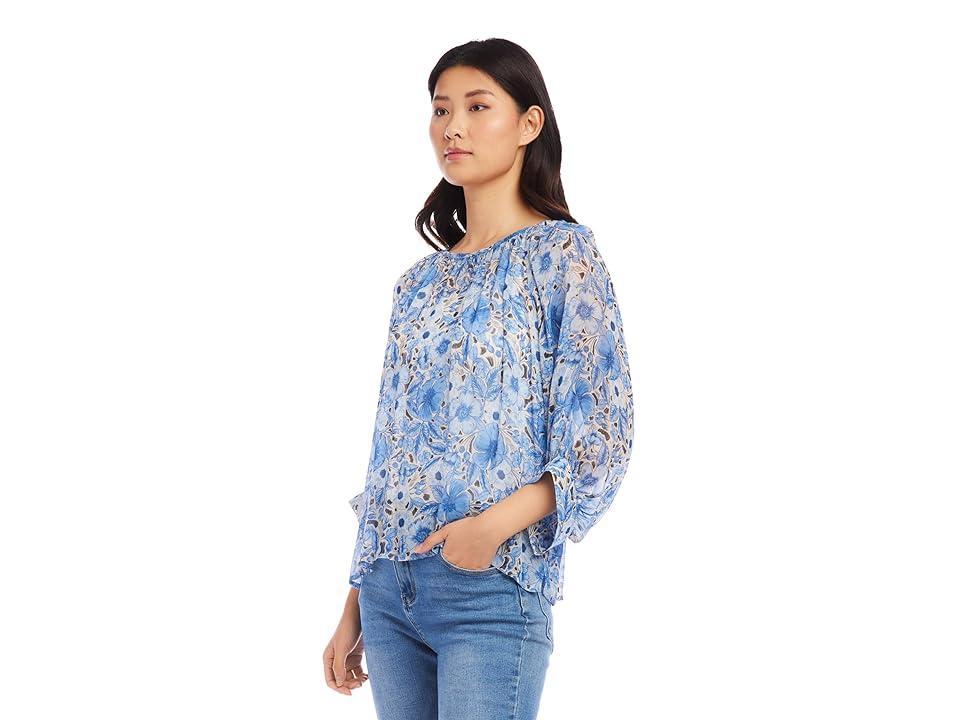 Karen Kane Blouson Sleeve Top (Floral Print) Women's Clothing Product Image