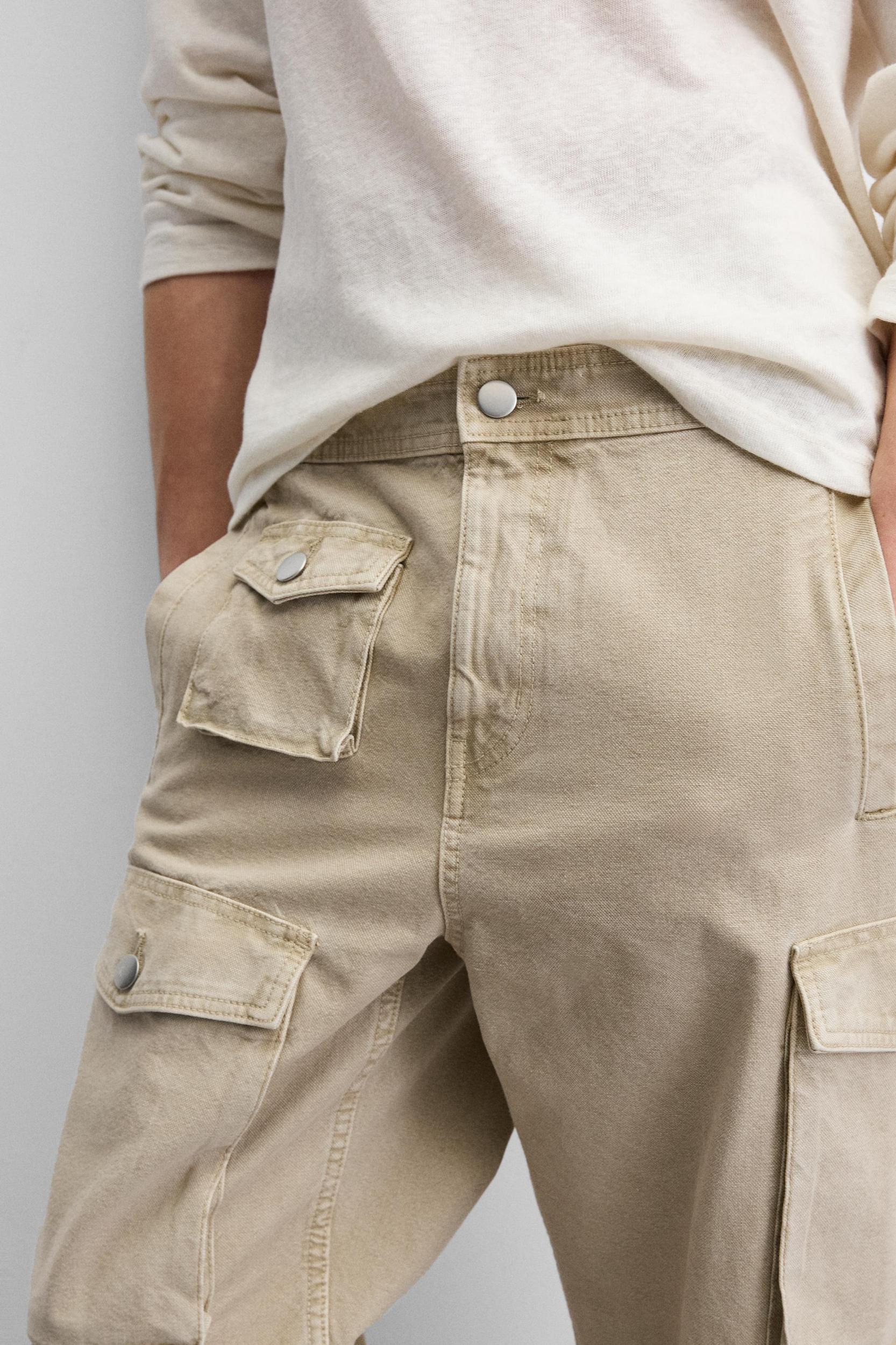 POCKET DENIM CARGO PANTS Product Image