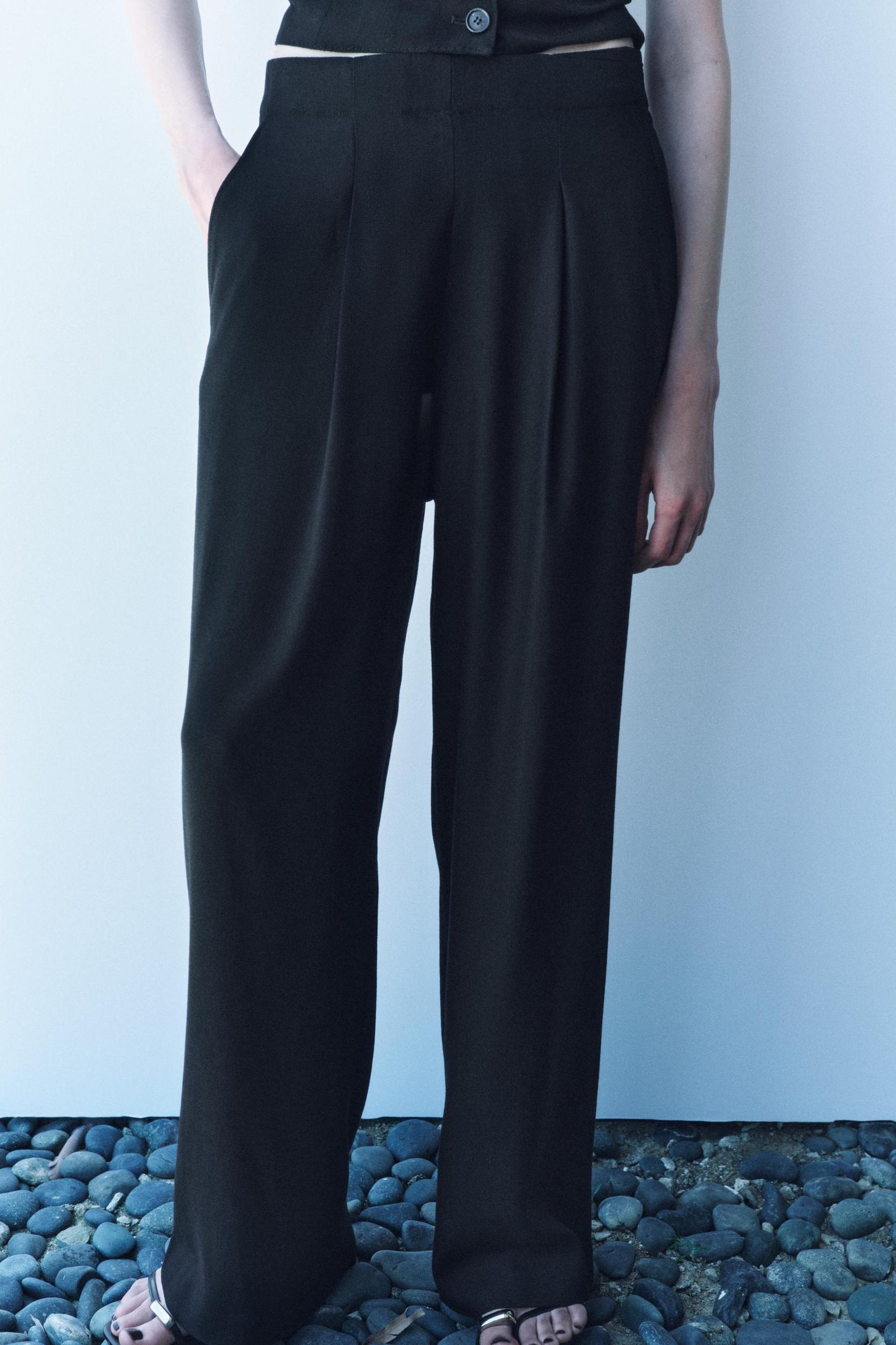 PAJAMA-STYLE PANTS WITH DARTS ZW COLLECTION Product Image
