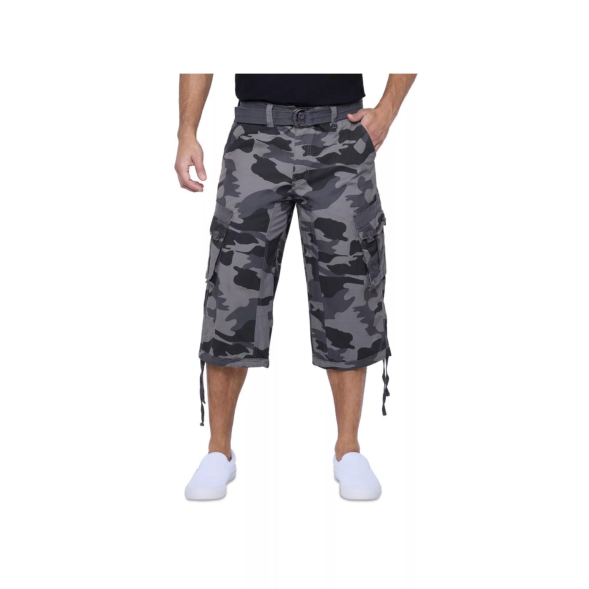 Men's Xray Messenger Belted Cargo Shorts, Size: 36, Black Camo Product Image