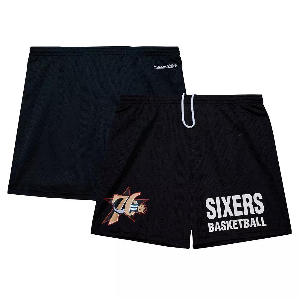 Men's Mitchell & Ness Black Philadelphia 76ers Hardwood Classics Gameday Mesh Shorts, Size: 2XL, 76r Black Product Image