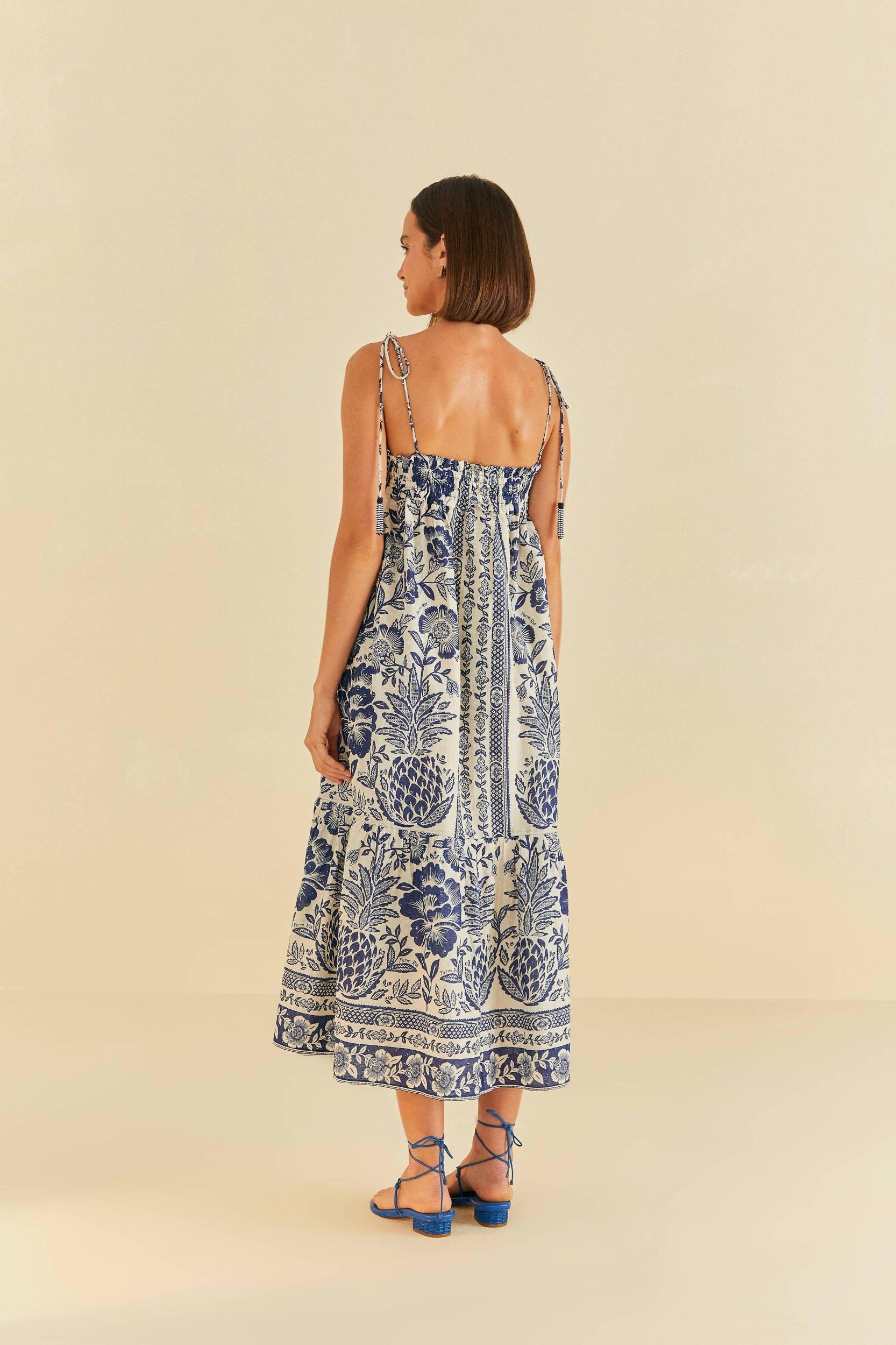 Blue Pineapple Garden Maxi Dress Product Image