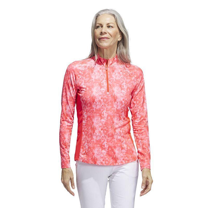 adidas Golf Essentials Long Sleeve Printed Mock Polo Shirt Women's Clothing Product Image