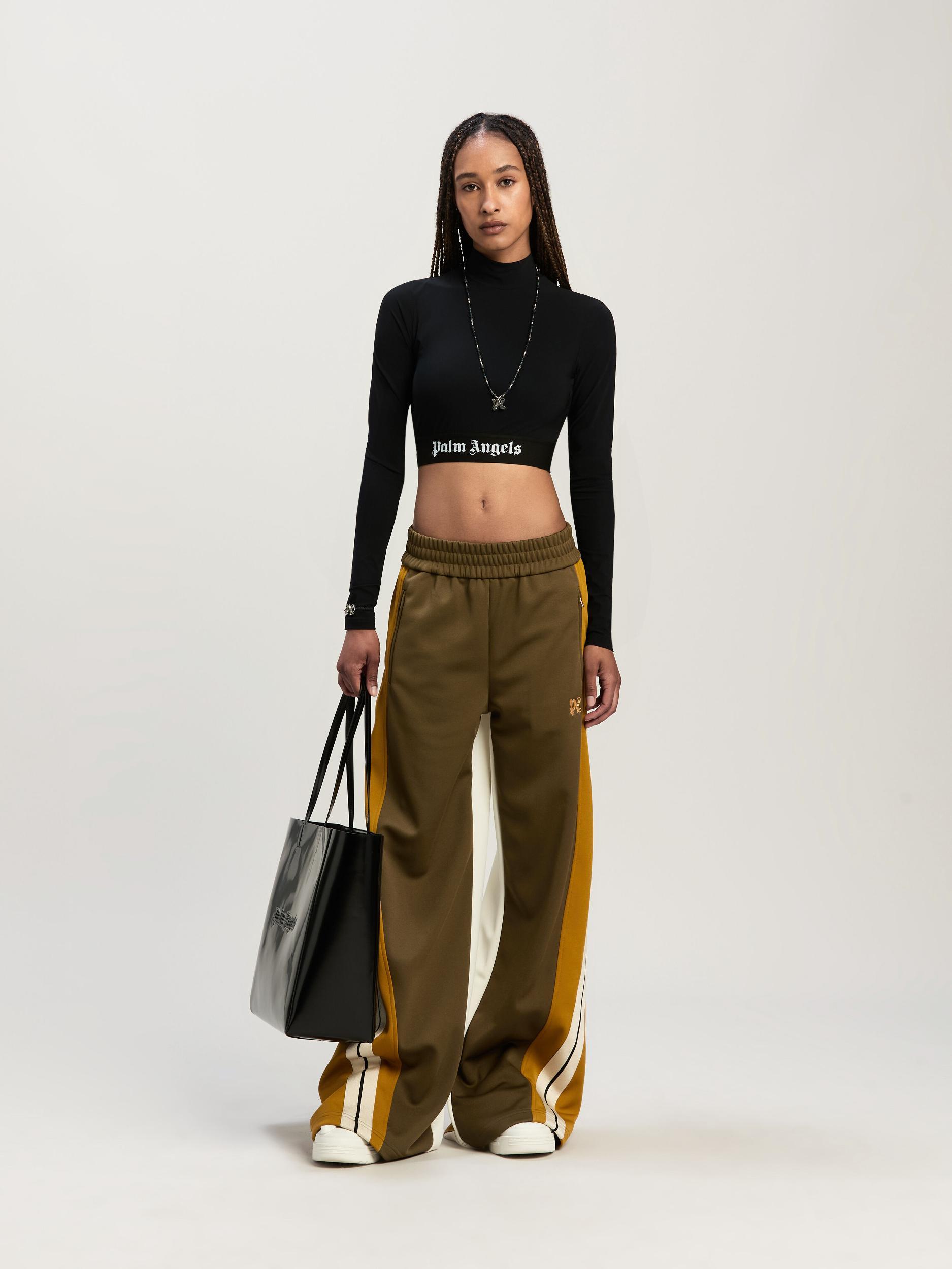 Sport cropped mock top with logo band Product Image