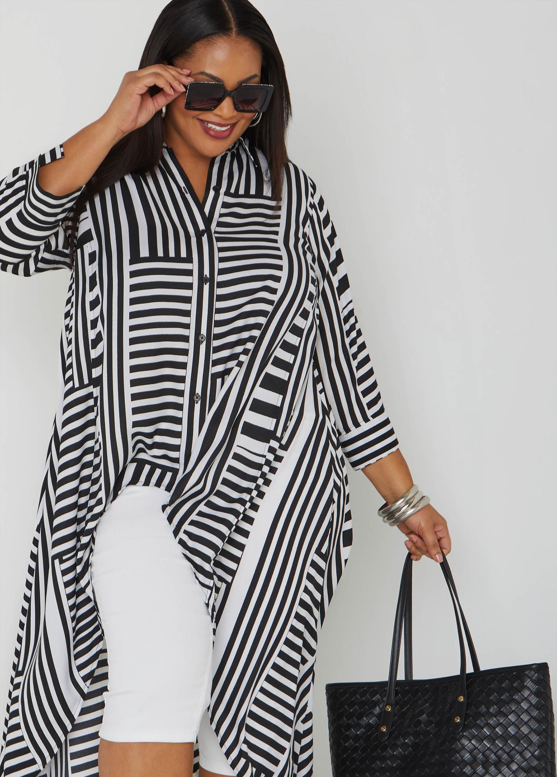 Hi Low Striped Shirt Product Image