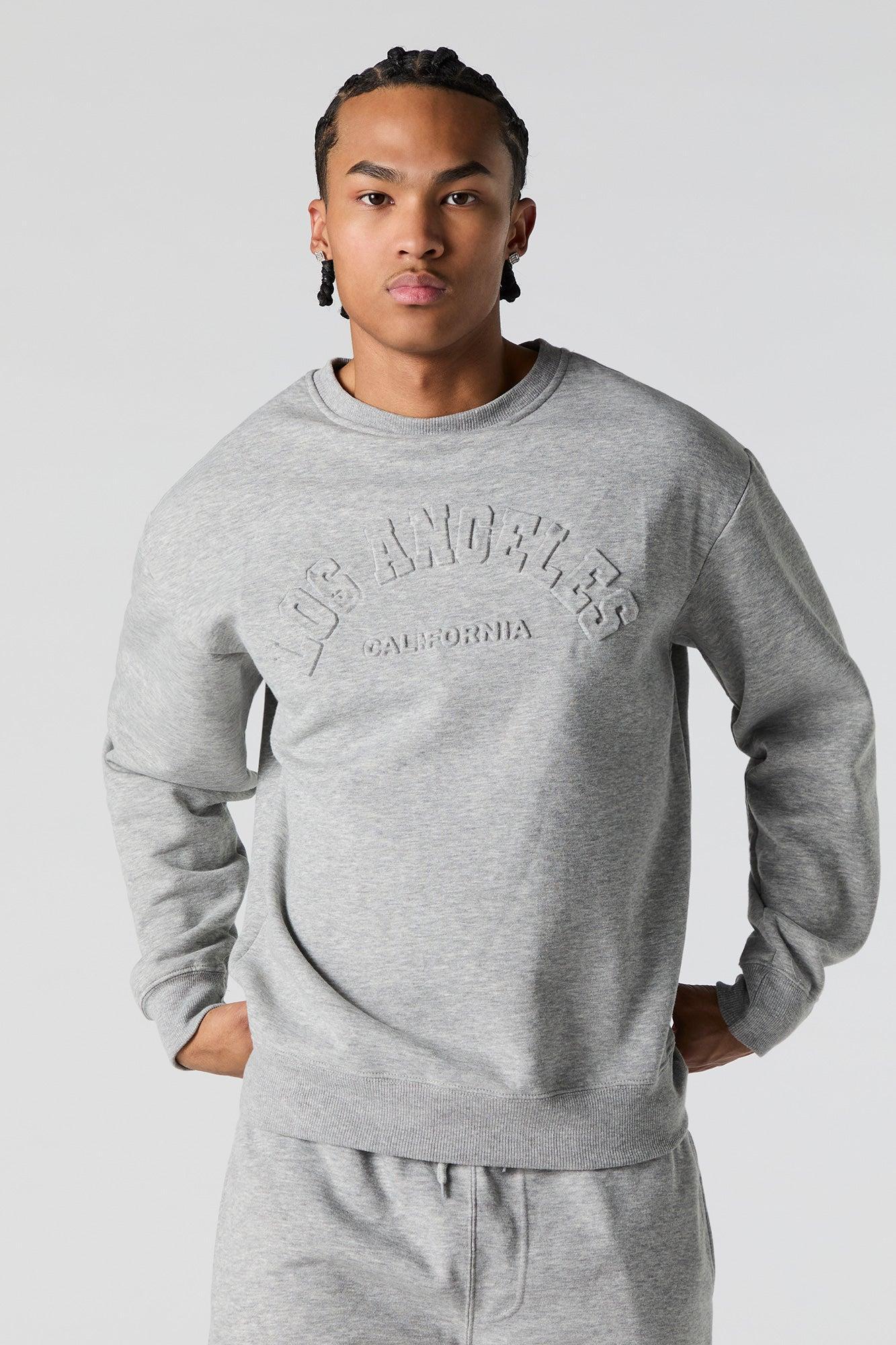 City Embossed Fleece Sweatshirt Male Product Image