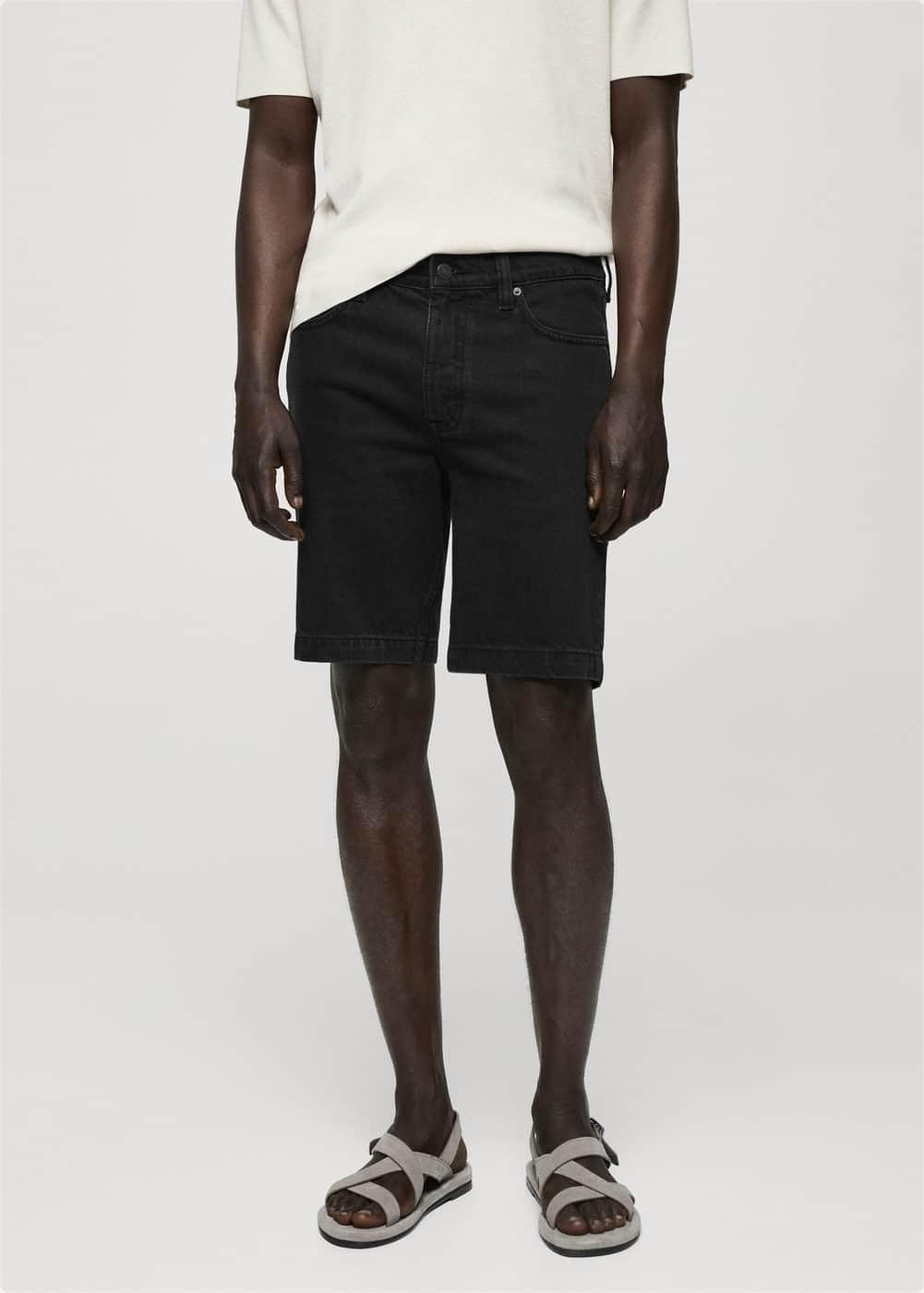 Mango Mens Denim Bermuda Shorts Product Image