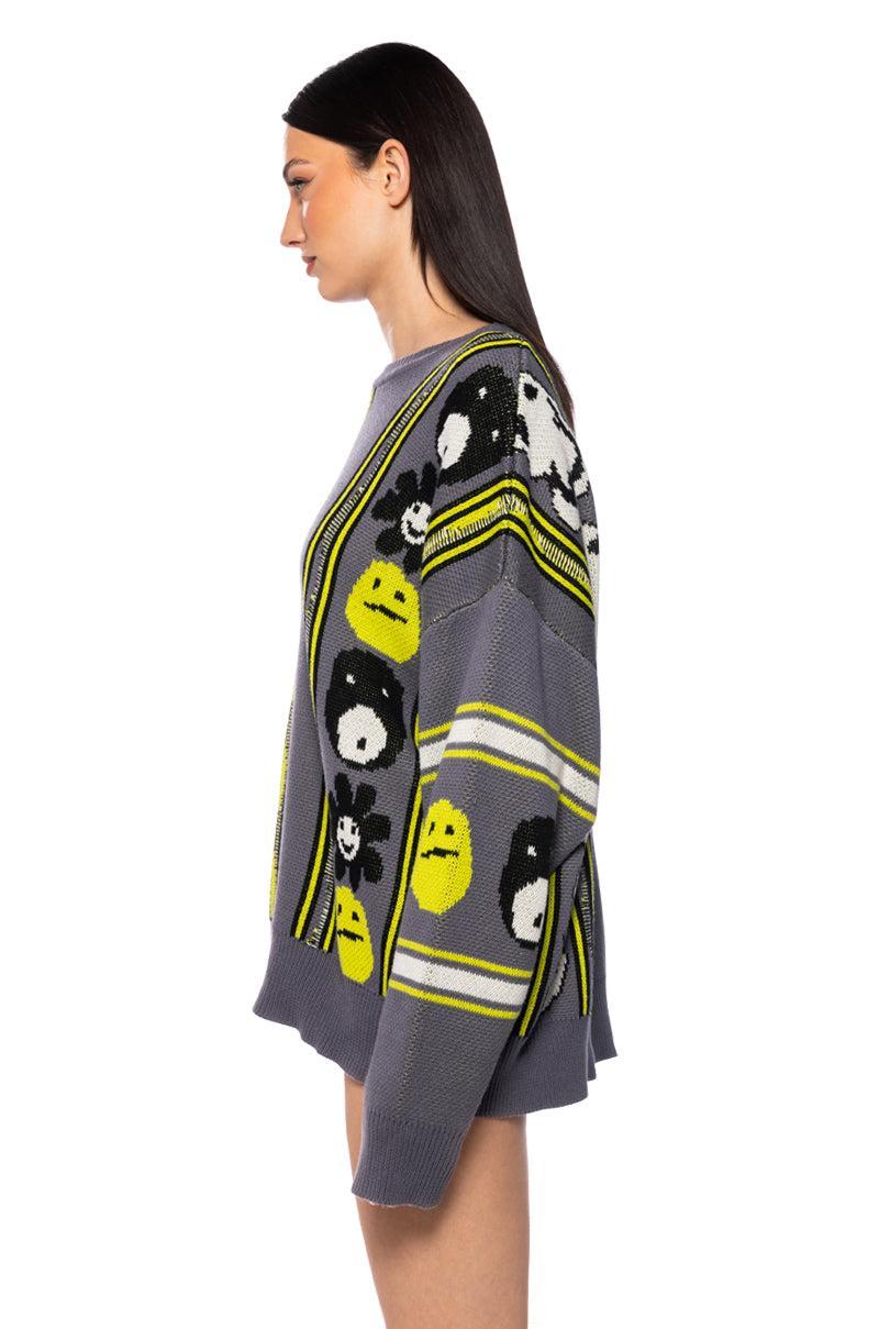 SMILES AND ALL LONG SLEEVE SWEATER Product Image