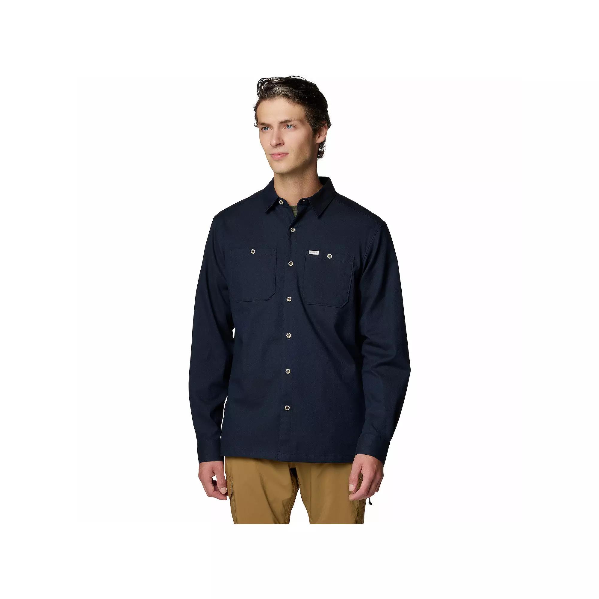 Men's Columbia Pitchstone™ Woven Button Down Long Sleeve Shirt, Size: Medium, Delta Ancient Fossil Product Image