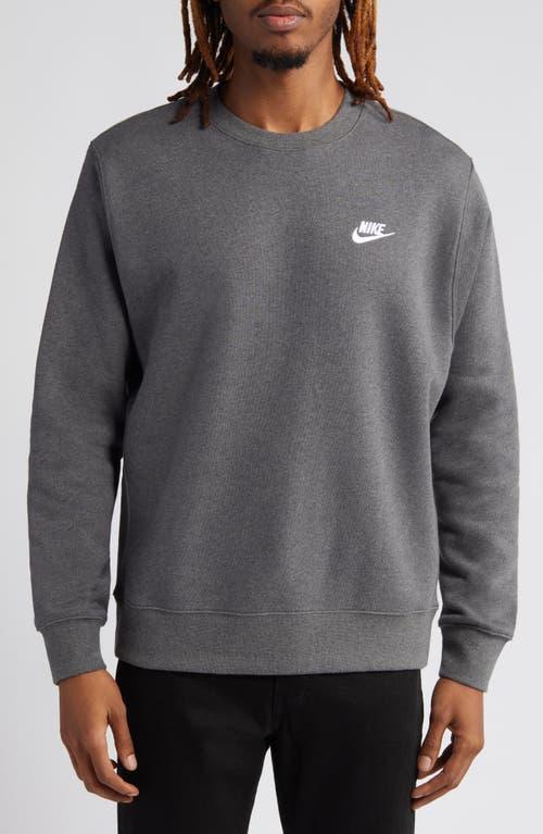 Men's Nike Club Fleece Crew, Size: Large, Dark Gray Grey Product Image