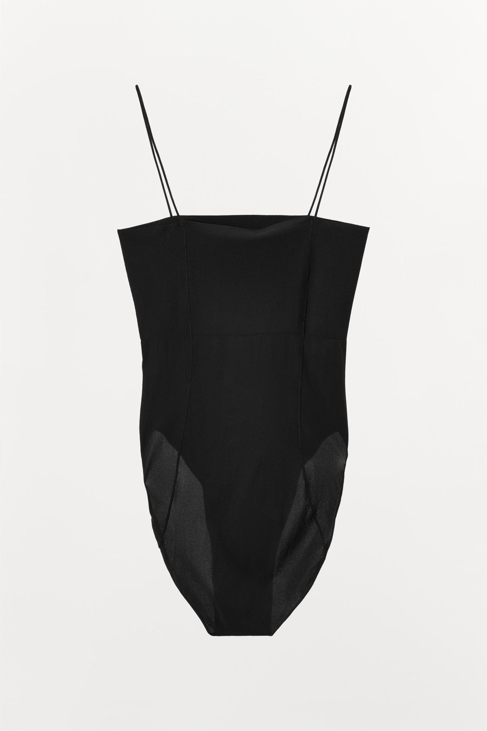 FITTED STRAPPY BODYSUIT WITH SEAMS Product Image