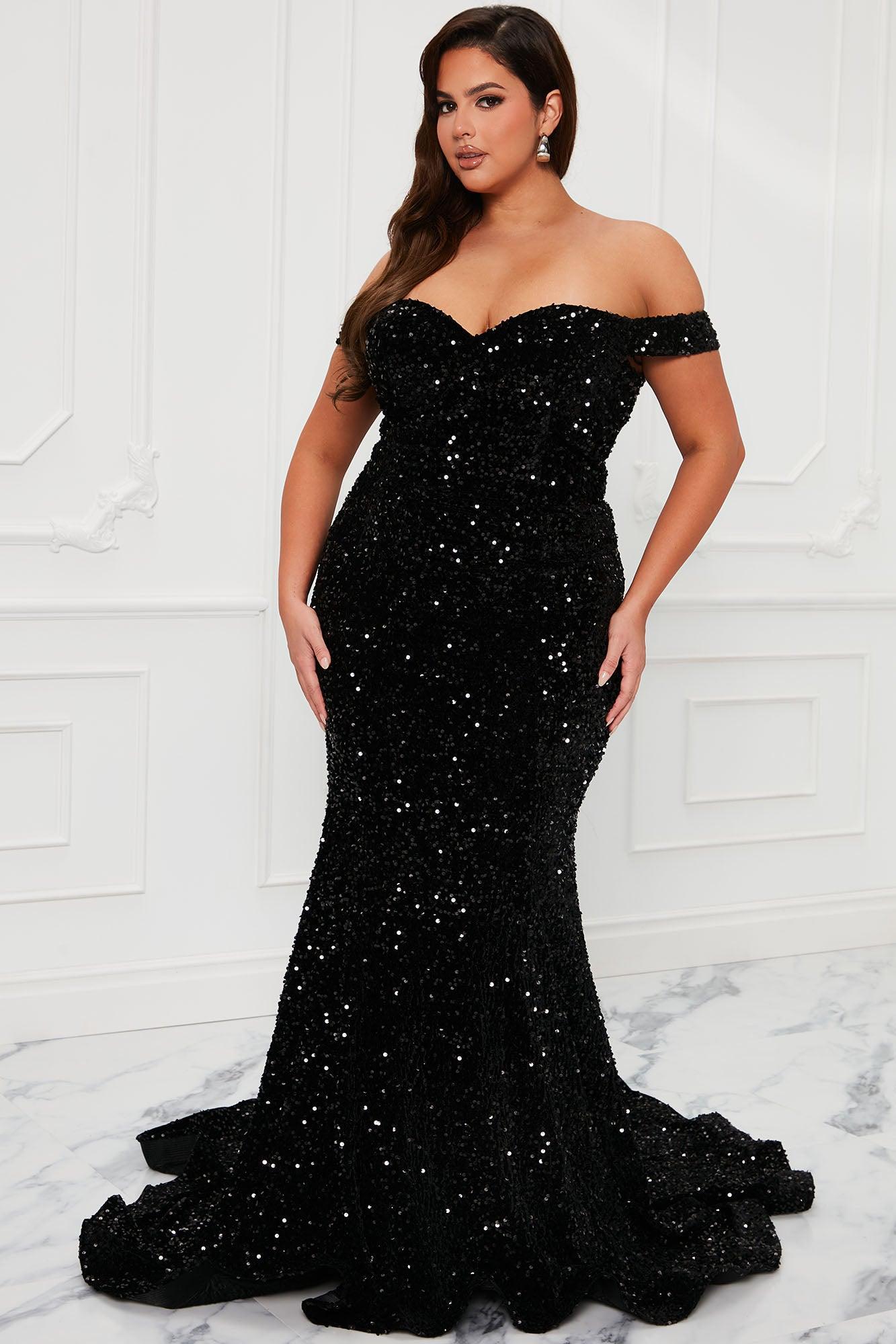 Alora Sequin Maxi Gown - Black Product Image