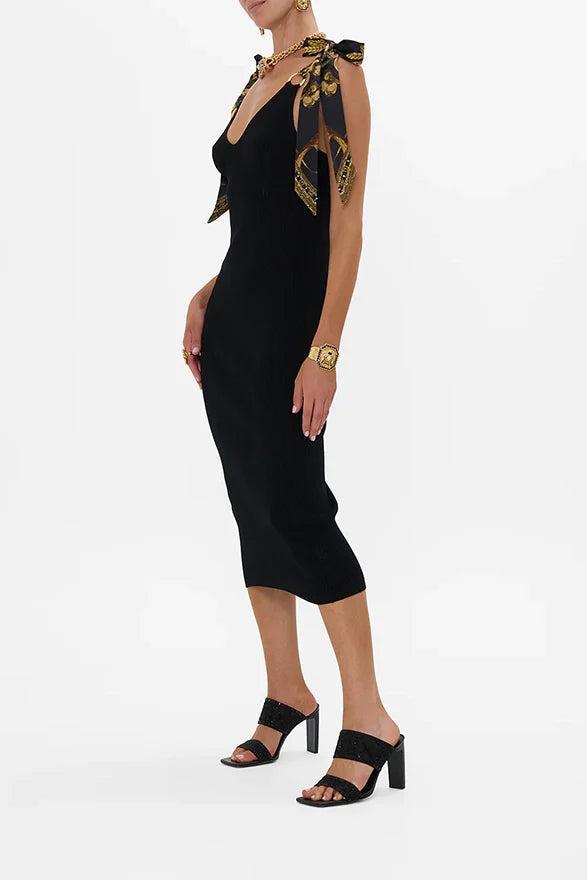 CAMILLA Long Knit Dress With Silk Ties - Medium -SALE Product Image