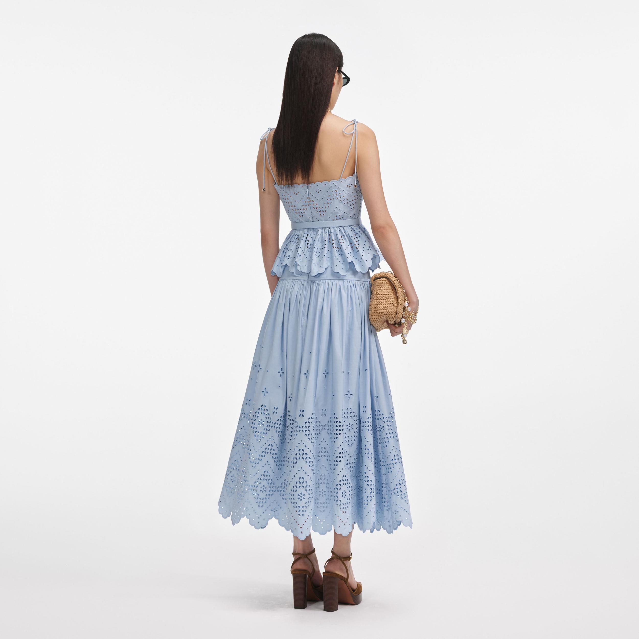 Blue Cotton Broderie Top Product Image