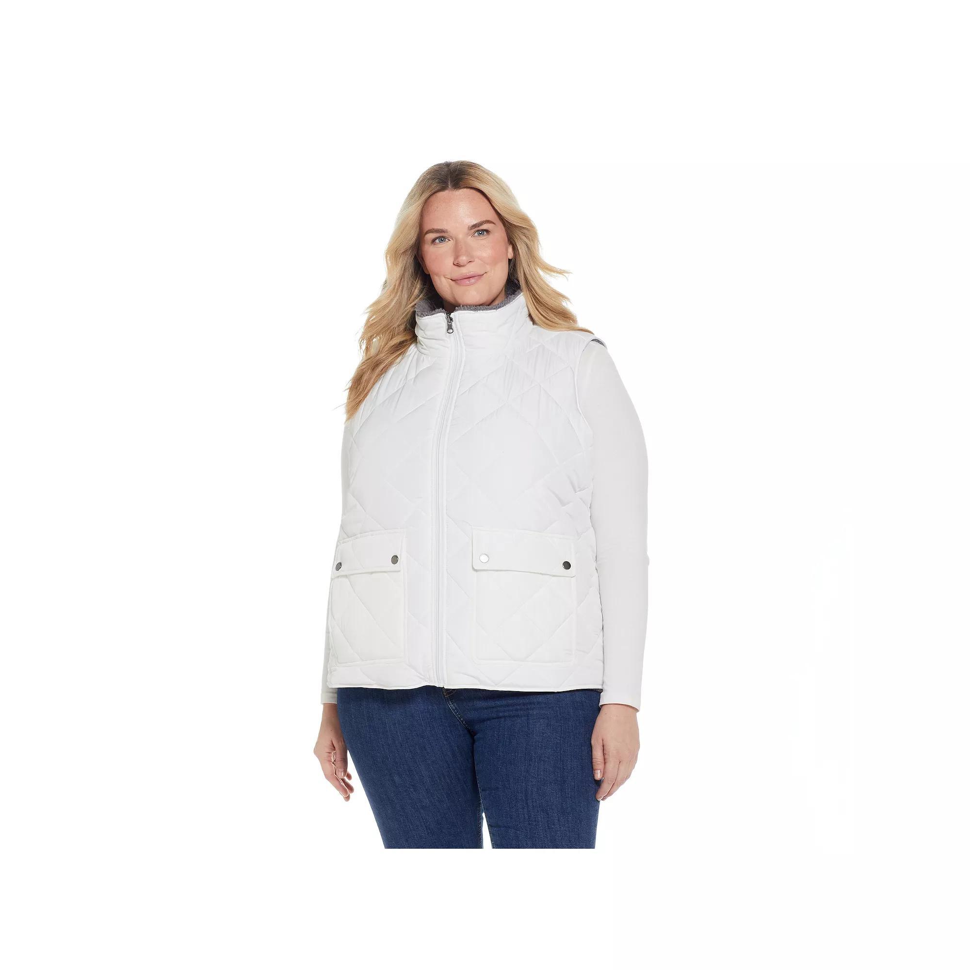 Plus Size Weathercast Midweight Reversible Vest, Women's, Size: 3XL, Pink Pink Product Image