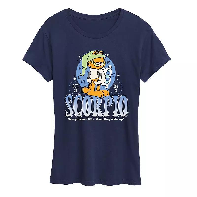 Womens Garfield Scorpio Graphic Tee Blue Product Image