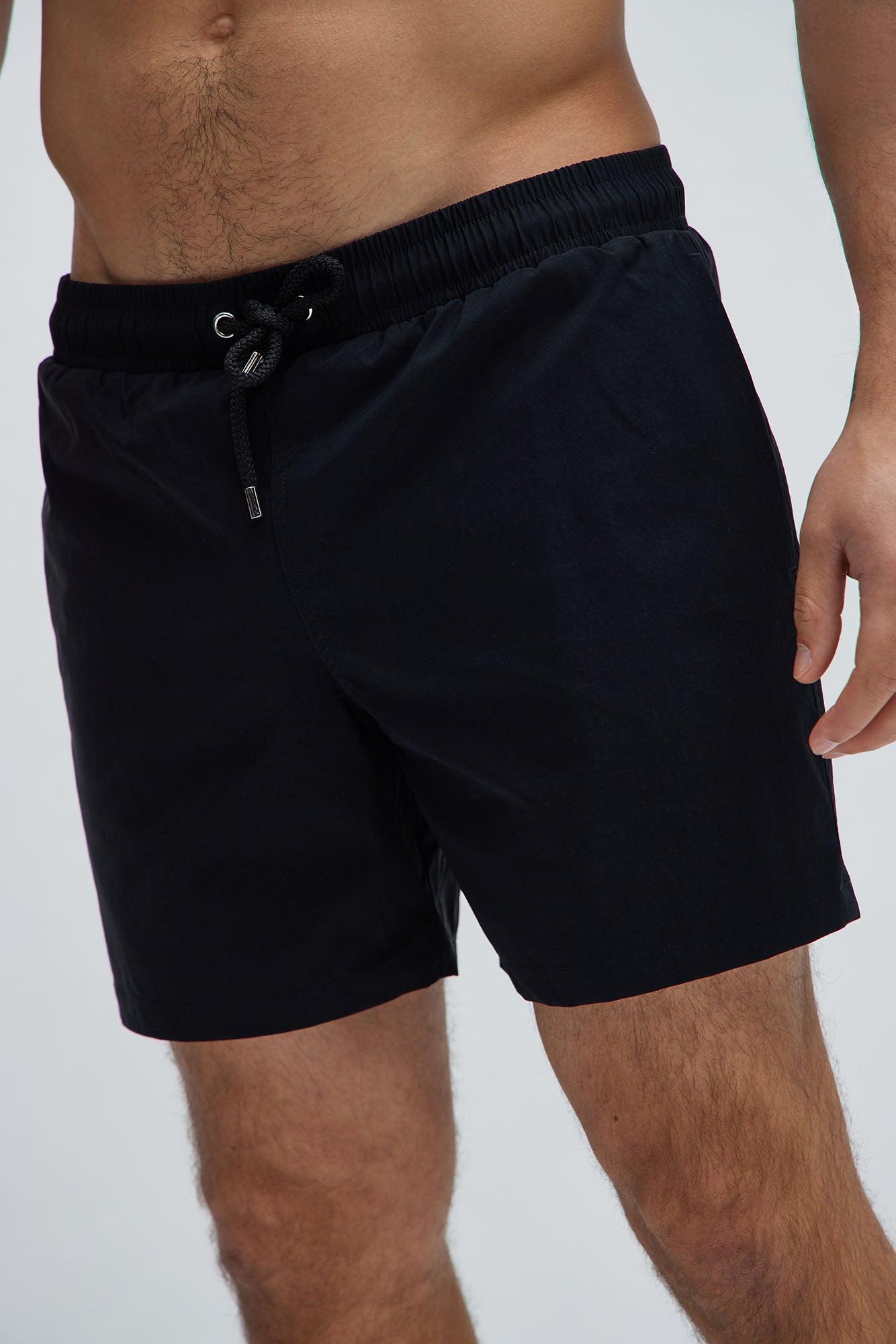 Montez Stretch Swim Trunk Mid - Black Product Image