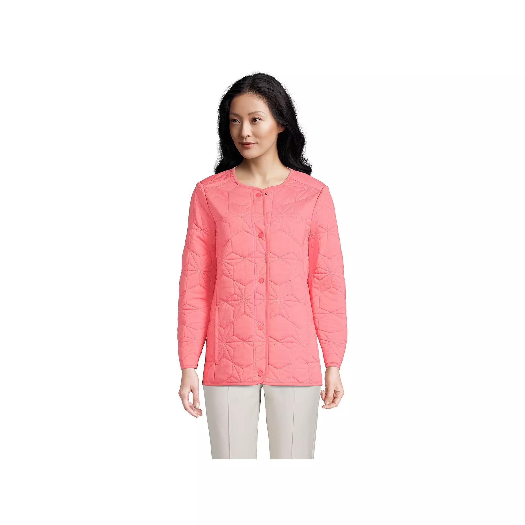 Women's Lands' End Insulated Cotton Long Jacket, Size: Small, Wood Lily Product Image