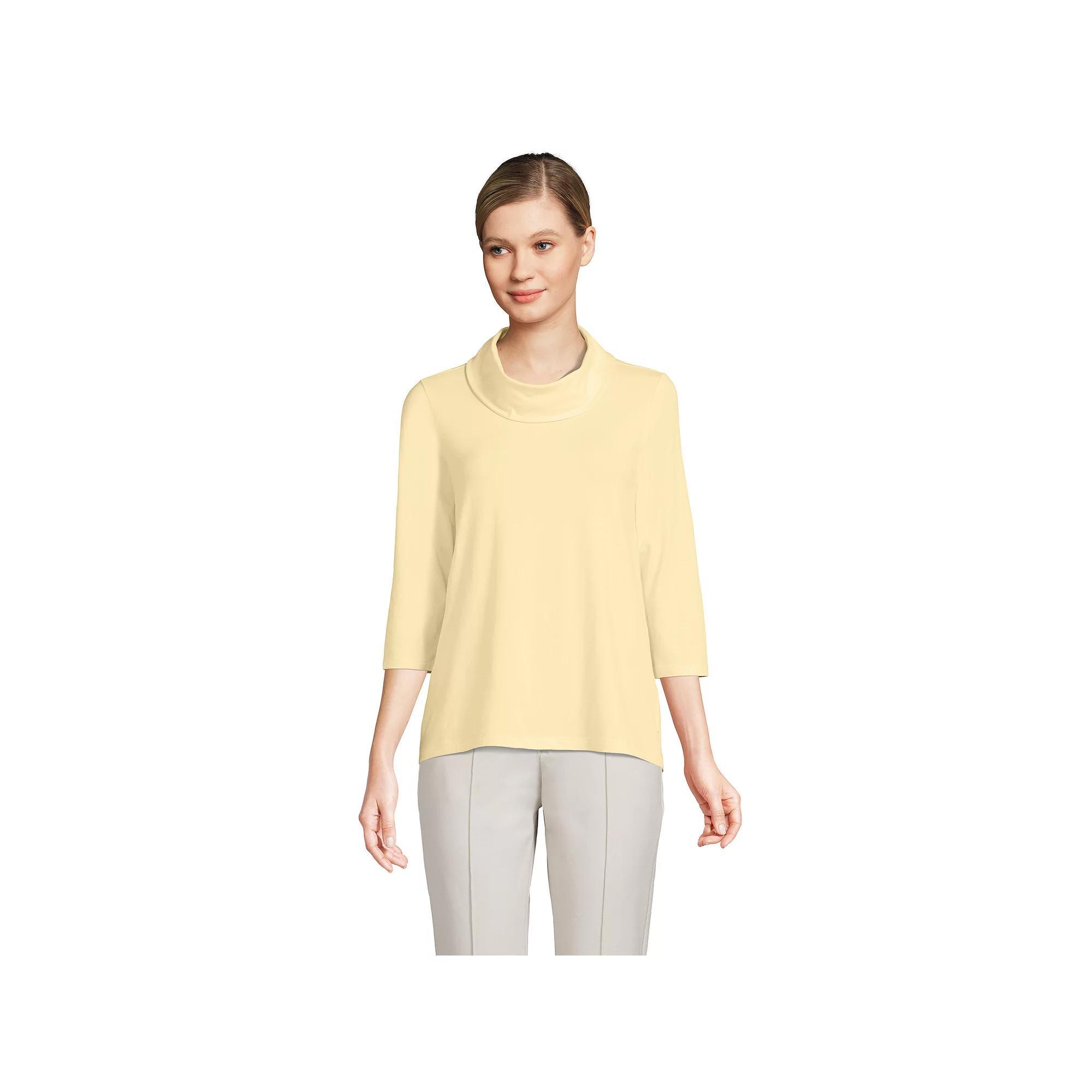 Women's Lands' End Lightweight Jersey Cowl Neck Top, Size: Large, Purple Cloud Product Image