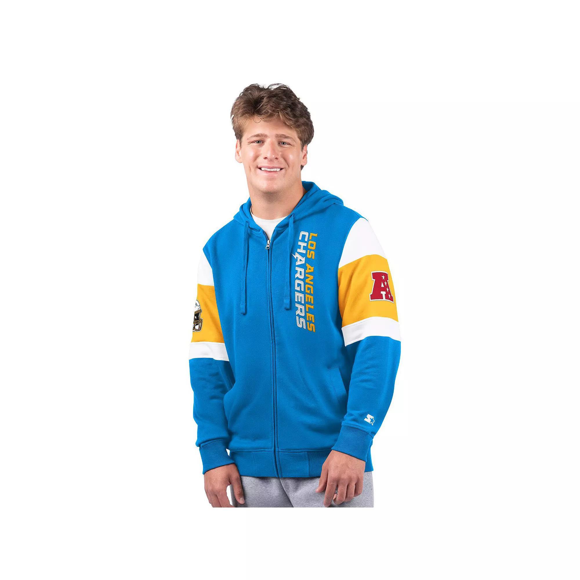 Men's Starter Powder Blue Los Angeles Chargers Extreme Full-Zip Hoodie, Size: Medium, Light Product Image