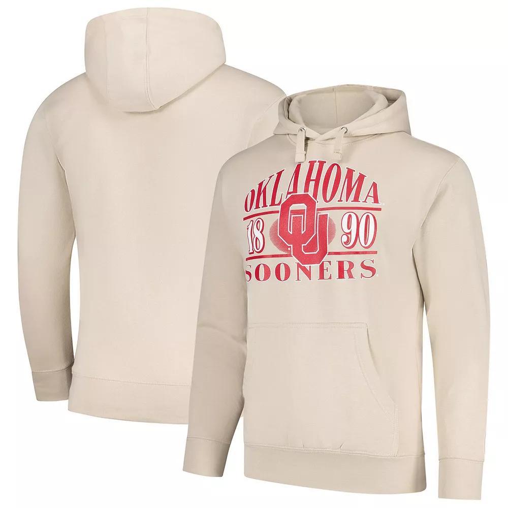 Men's  Cream Oklahoma Sooners Upper Arch Letters Pullover Hoodie, Size: XL, Beige Product Image