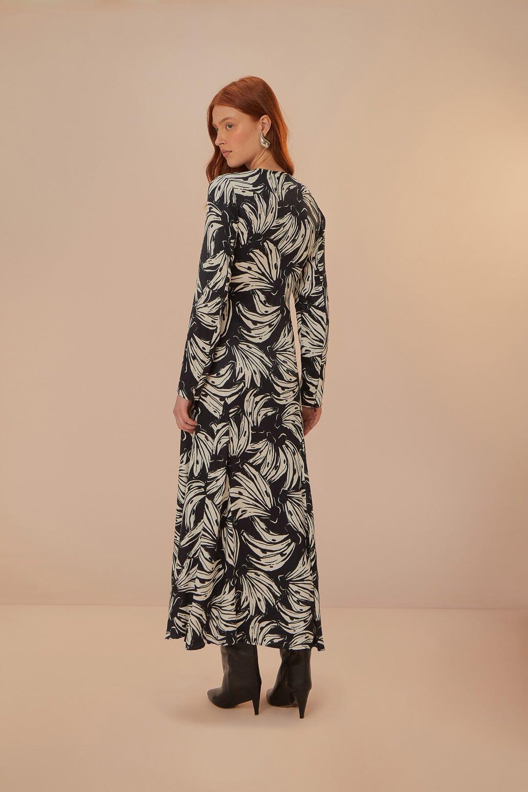 Black Bossa Banana LENZING ECOVERO Viscose Midi Dress, BOSSA BANANA BLACK / XXS Product Image
