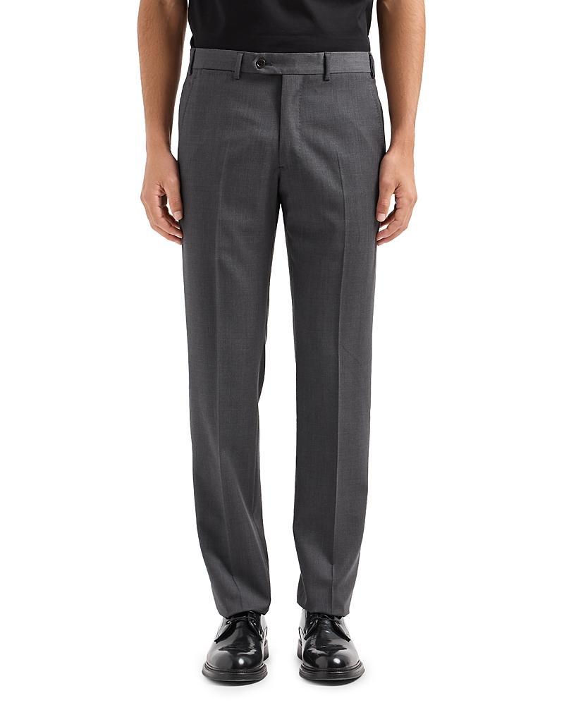 Basic Flat-Front Wool Trousers Product Image