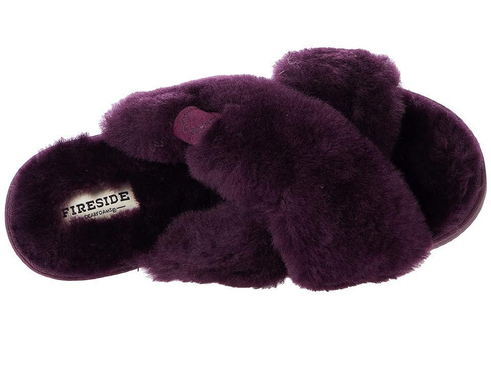 Fireside By Dearfoams New Castle Wool Cross-Band Women's Slide Slippers, Size: 6, Ivory Product Image