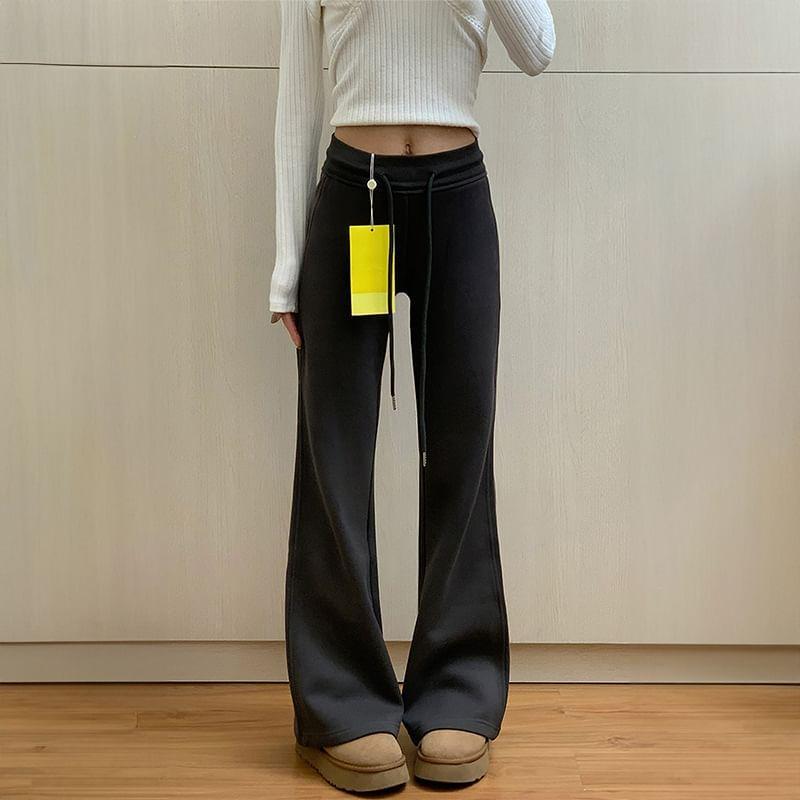 High Rise Plain Flared Sweatpants Product Image