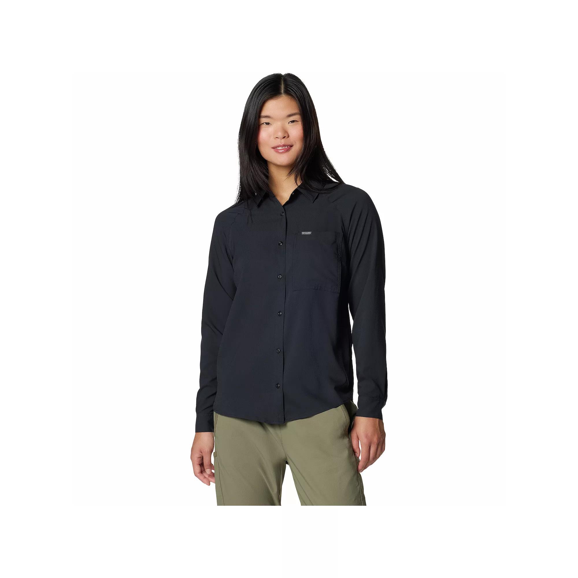 Women's Columbia Anytime Lite™ Long-Sleeve Shirt, Size: XS, Black Product Image