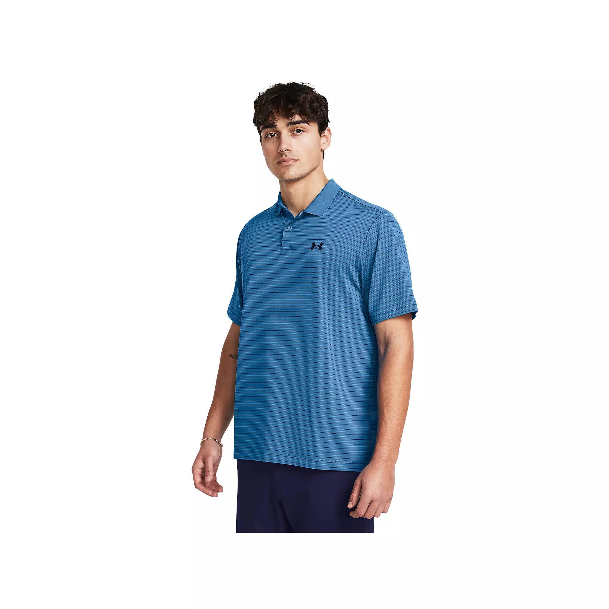 Big & Tall Under Armour Classic-Fit Striped Performance Polo, Men's, Size: Large Tall, Hydro Blue Product Image