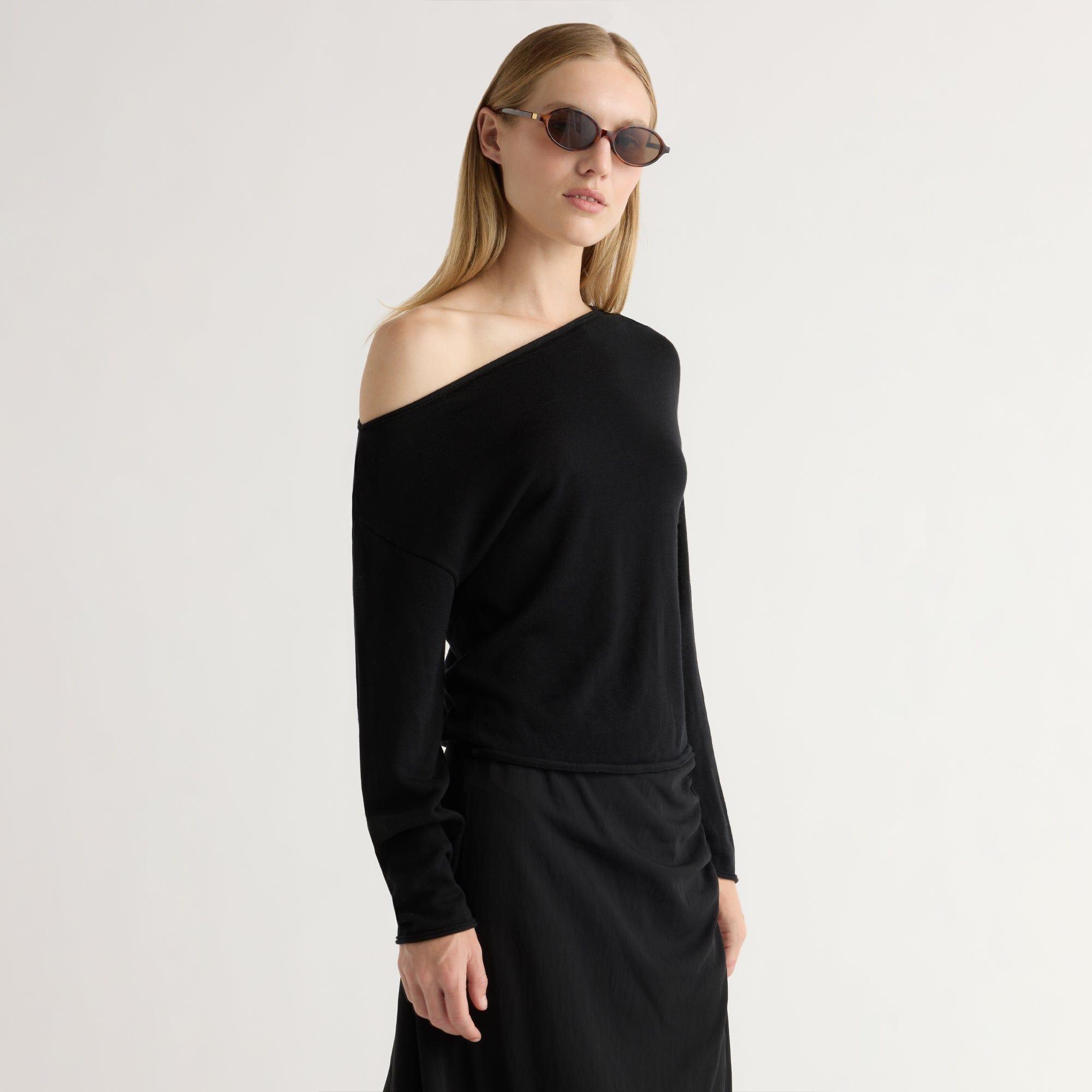 Hachi Tencel-Wool Off-Shoulder Sweater Product Image