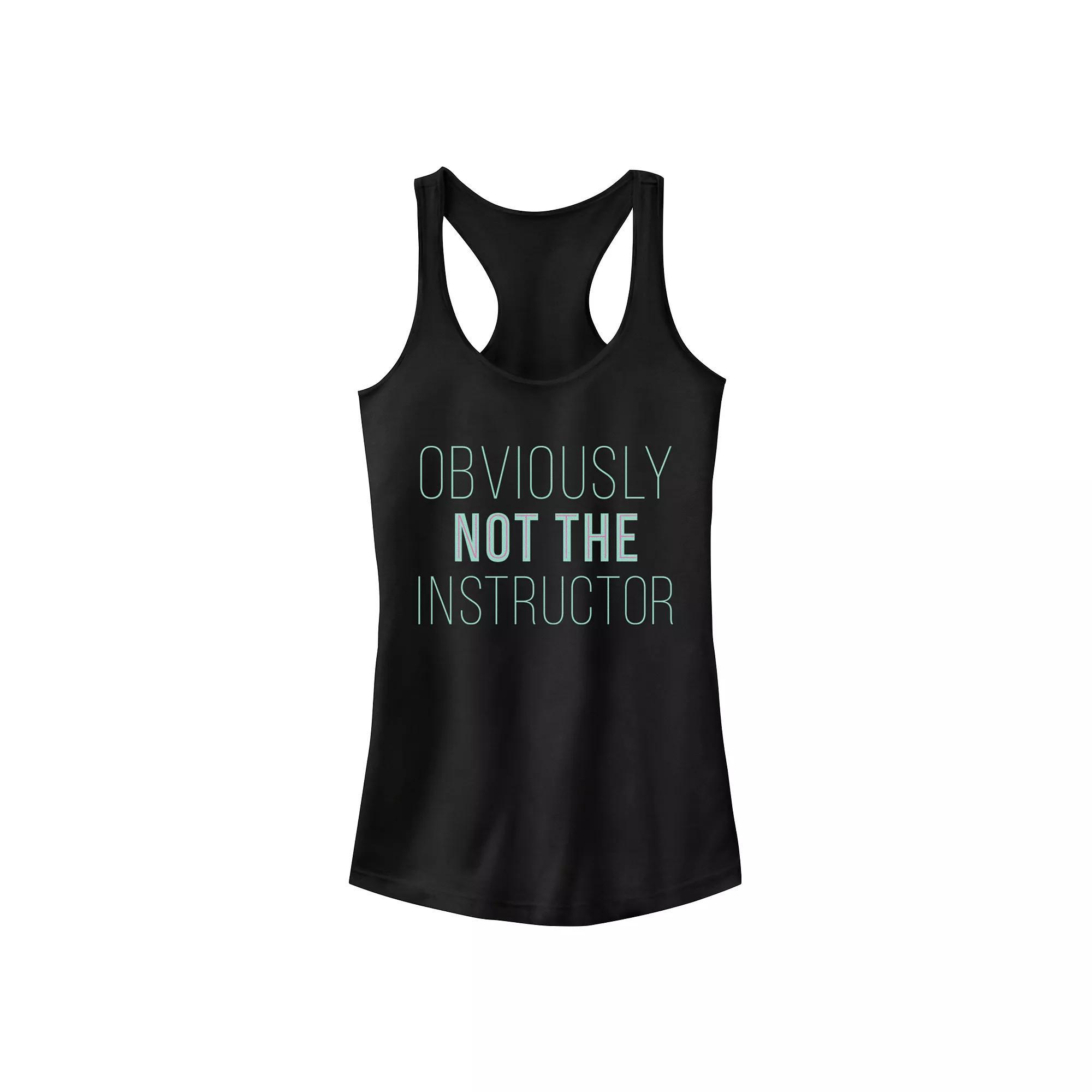 Juniors' Chin-Up Not The Instructor Ideal Racerback Tank Top, Girl's, Size: Small, Black Product Image