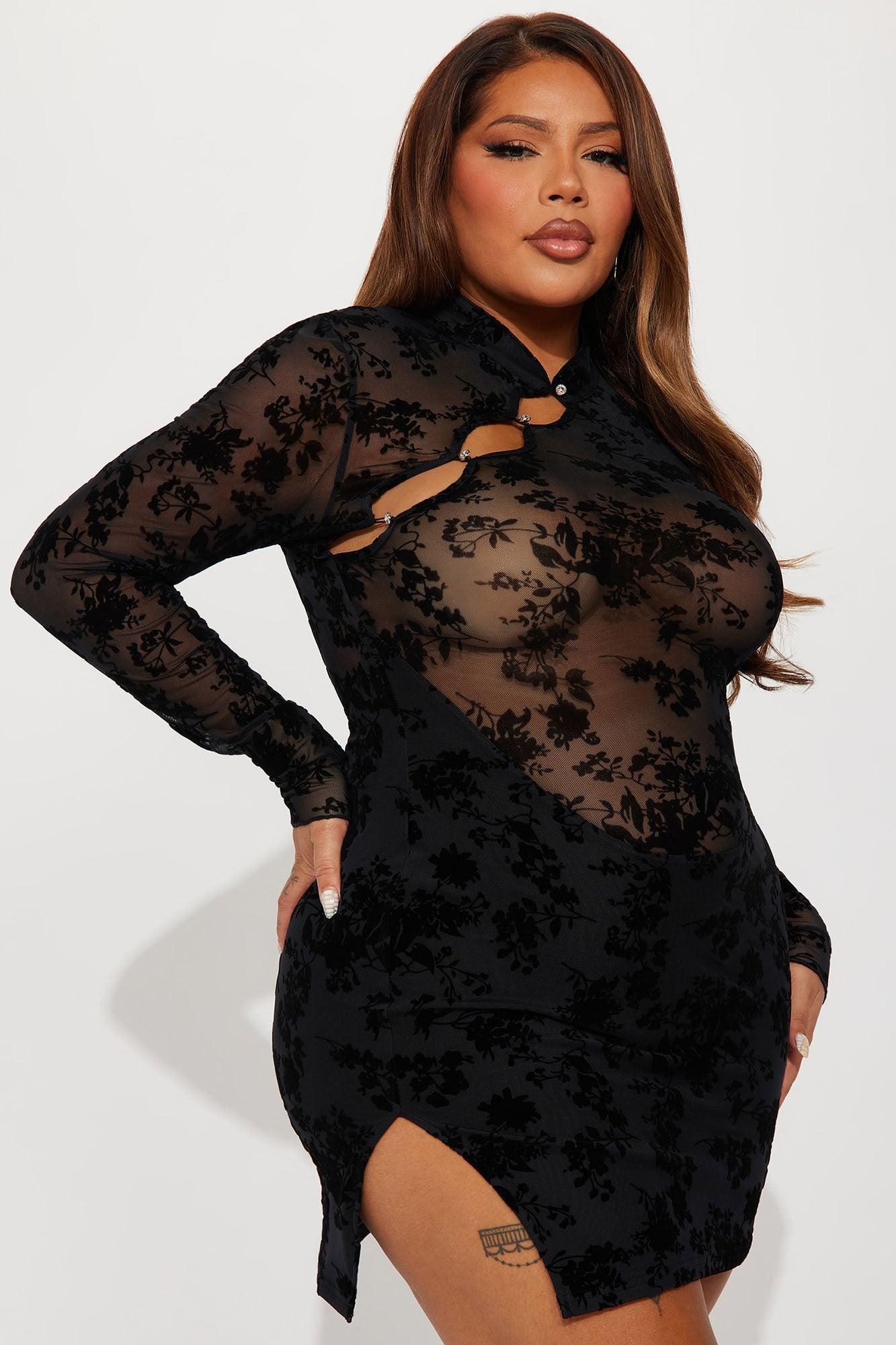 Raelynn Mesh Mini Dress - Black Product Image