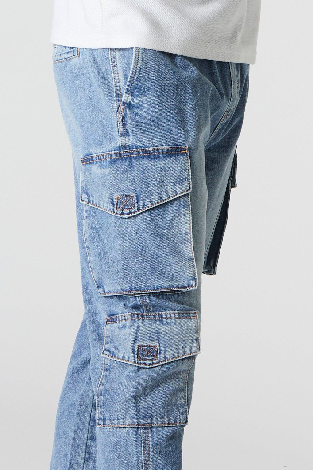 Denim Multi Pocket Cargo Jogger Male Product Image