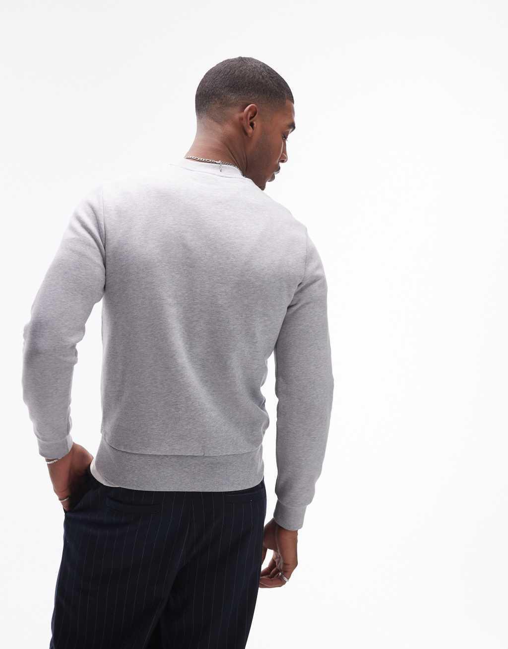 Lacoste Essentials logo sweatshirt in gray  Product Image