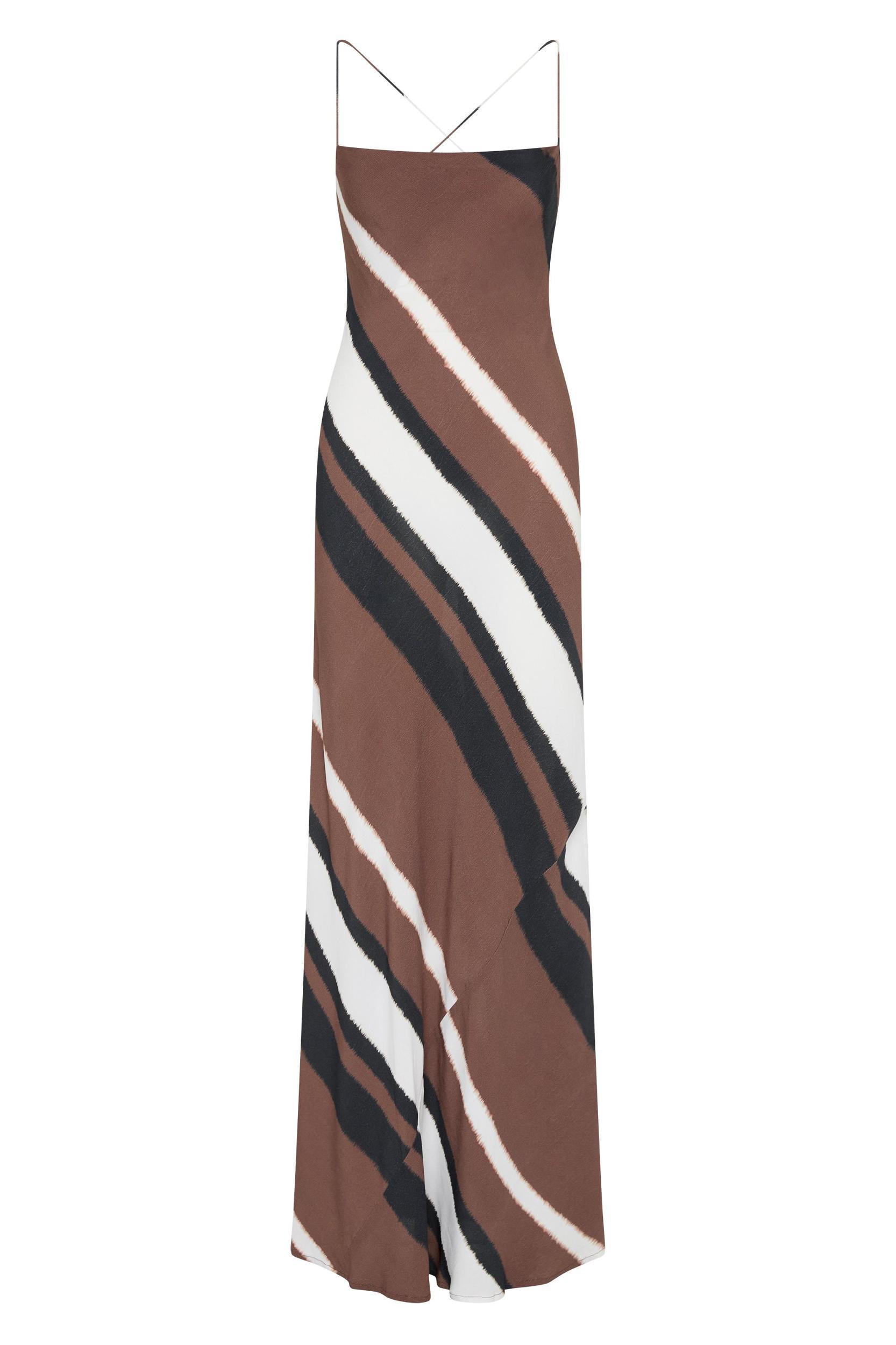 Sisudo Maxi Dress Futura Stripe Chocolate Product Image