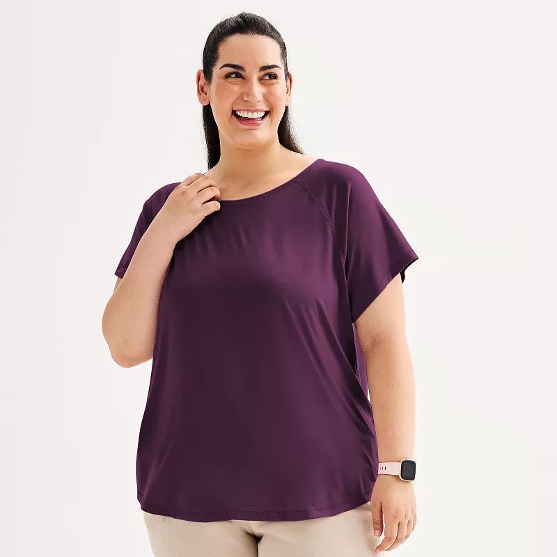 Plus Size Tek Gear® Core Raglan Tee, Women's, Size: 1XL, Solomon Product Image
