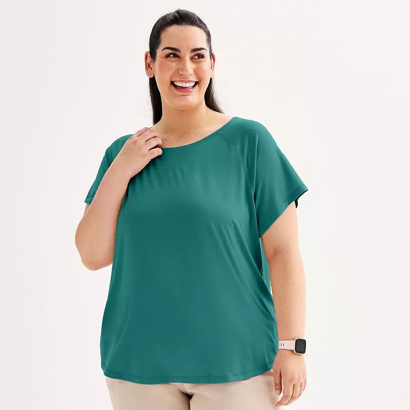 Plus Size Tek Gear® Core Raglan Tee, Women's, Size: 1XL, Solomon Product Image