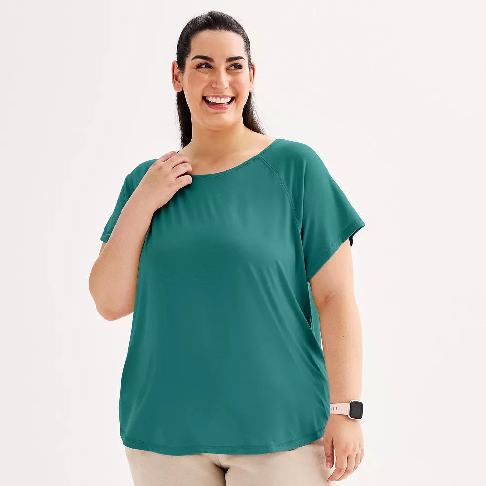 Plus Size Tek Gear® Core Raglan Tee, Women's, Size: 1XL, Solomon Product Image