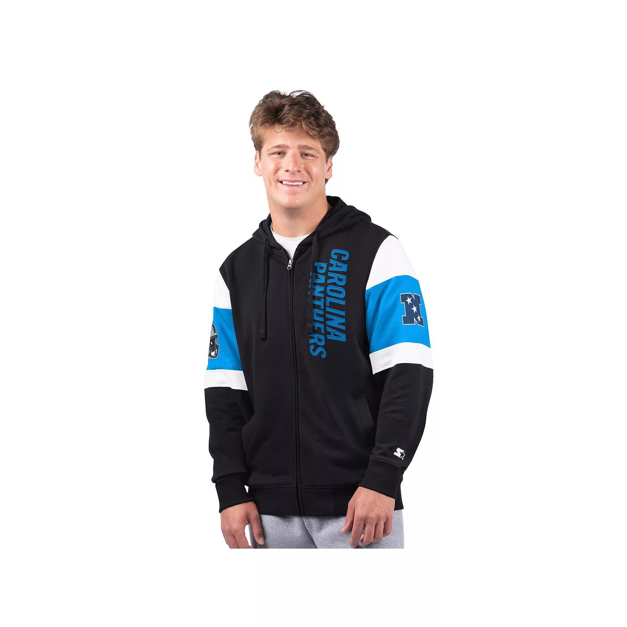 Mens Starter Carolina Panthers Extreme Full-Zip Hoodie Product Image