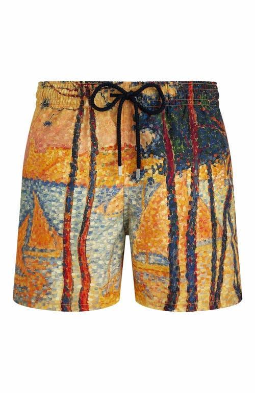 Mens Vilebrequin x Paul Signac Voile & Pins Printed Swim Trunks Product Image