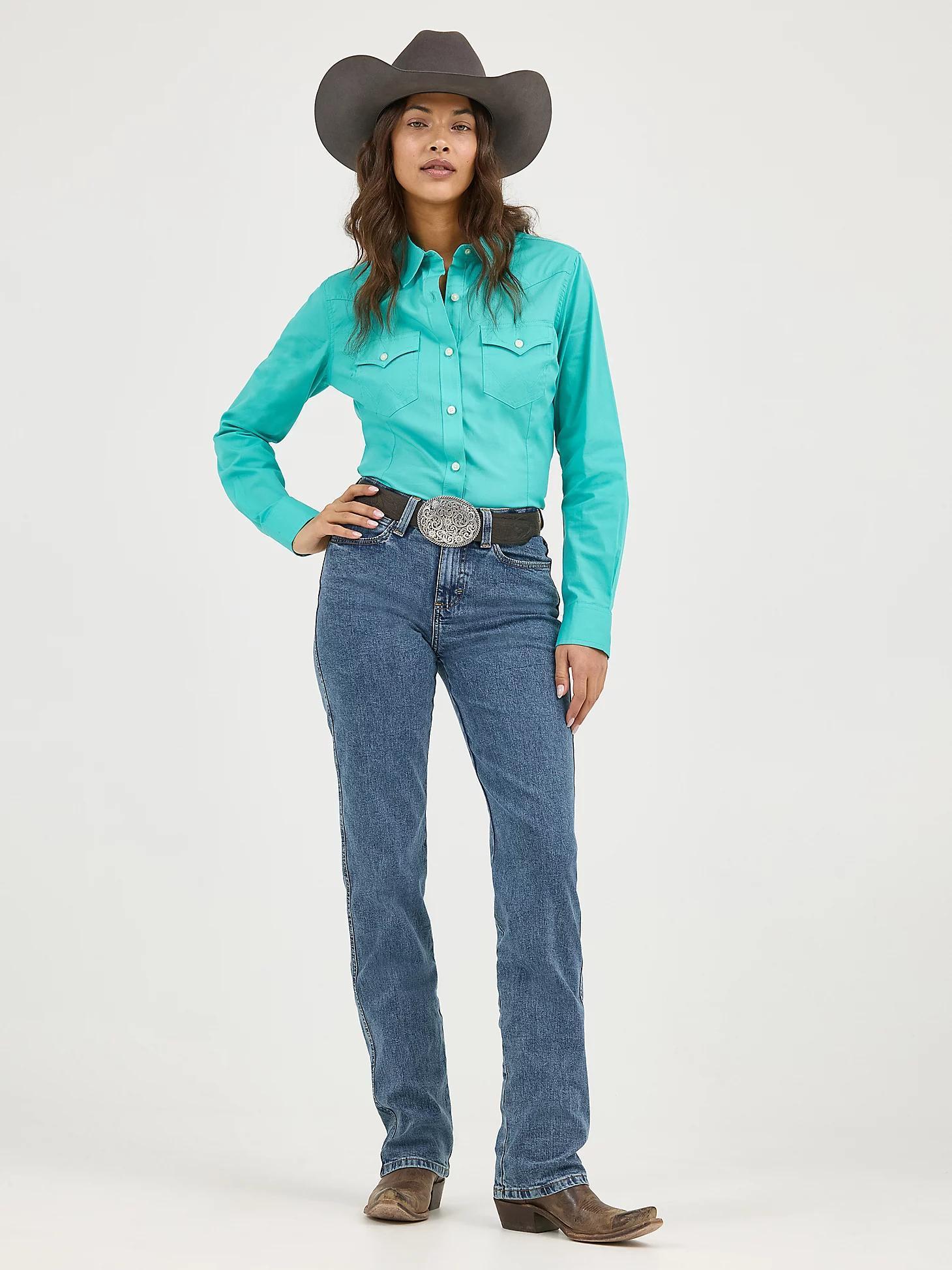 Women's Wrangler® Cowboy Cut® Slim Fit Stretch Jean in Stonewash Product Image