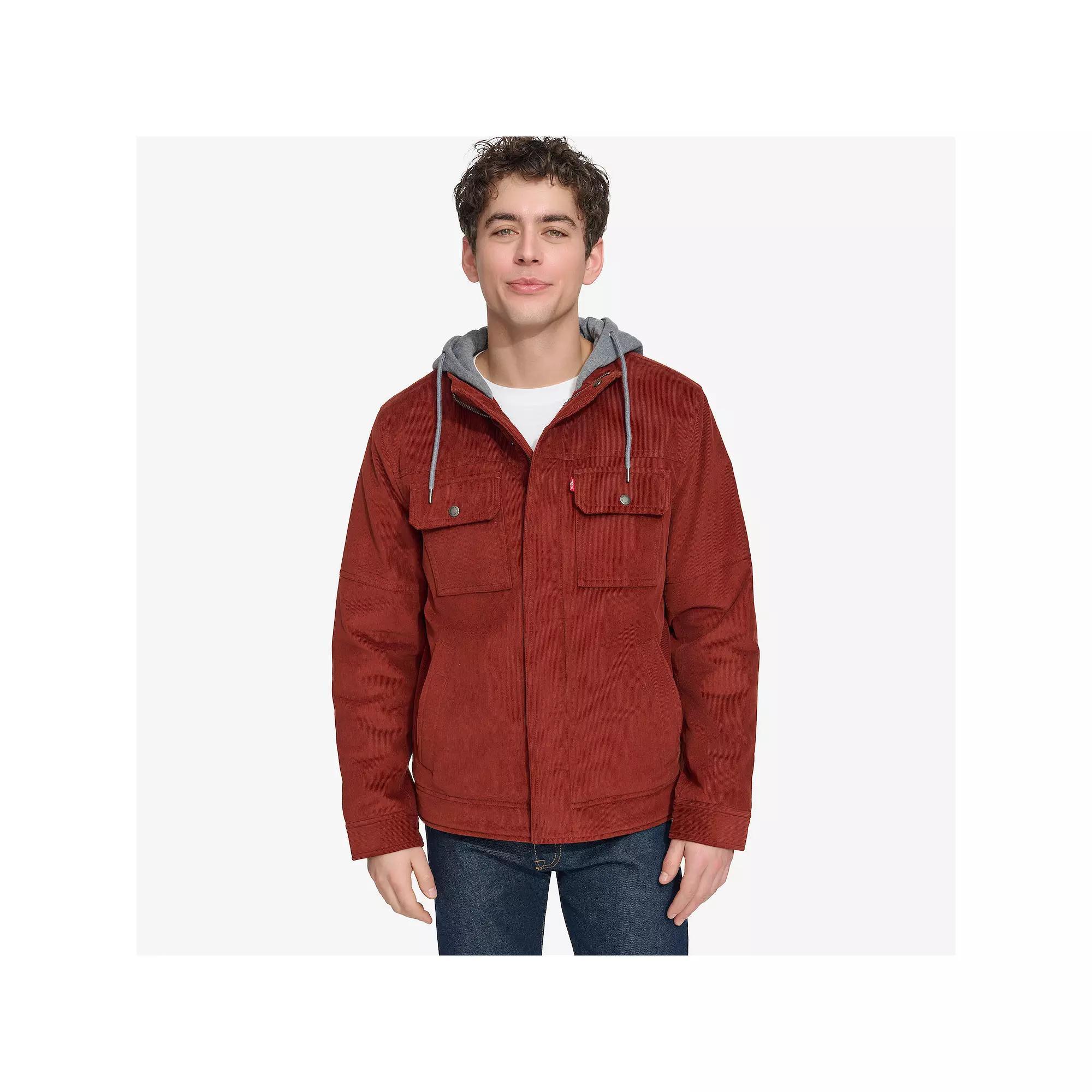 Mens Levis Hooded Corduroy Shacket Blue Product Image
