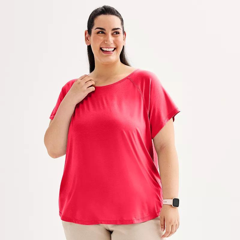 Plus Size Tek Gear® Core Raglan Tee, Women's, Size: 1XL, Solomon Product Image