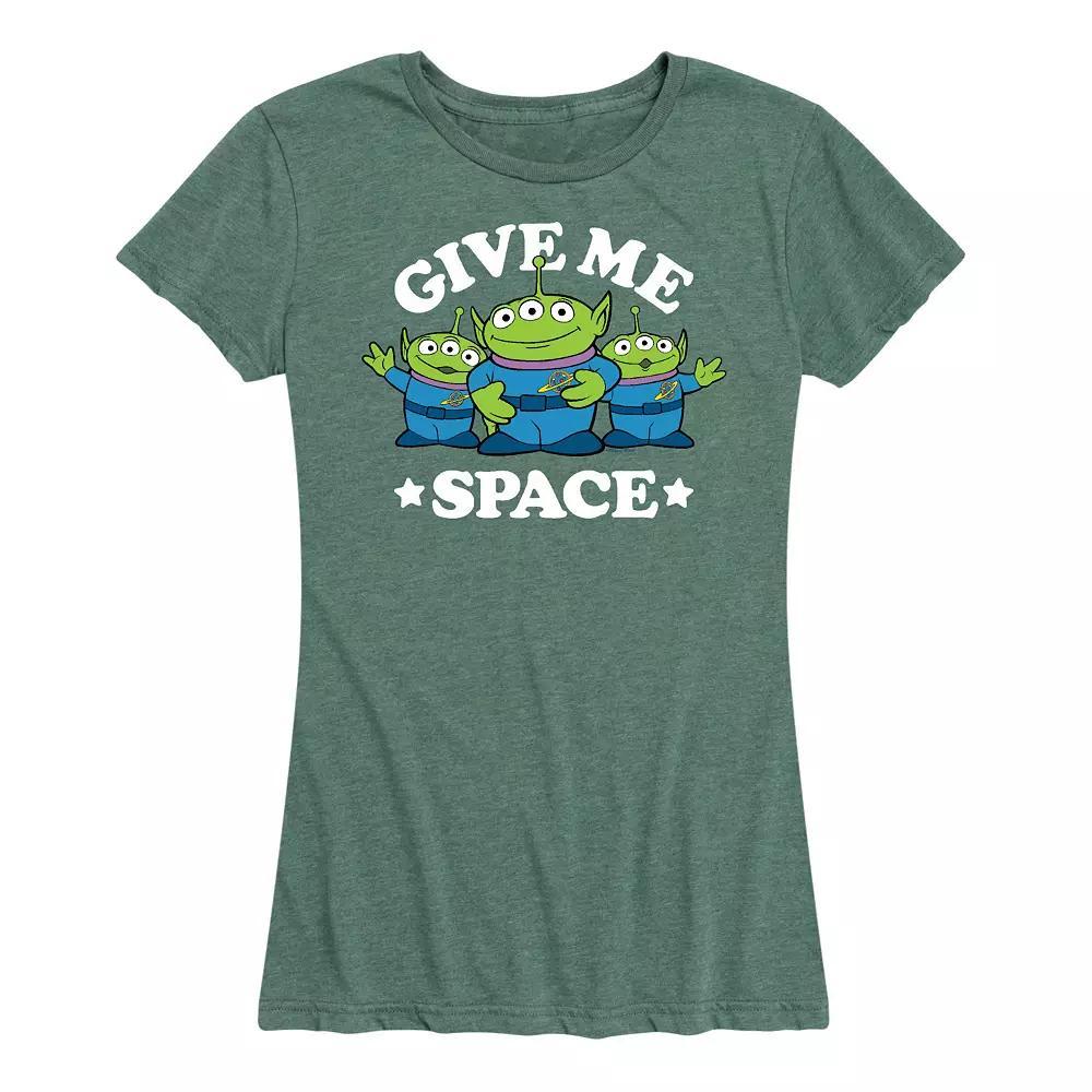 Disney / Pixars Toy Story Womens Give Me Space Graphic Tee, Girls Grey Green Product Image