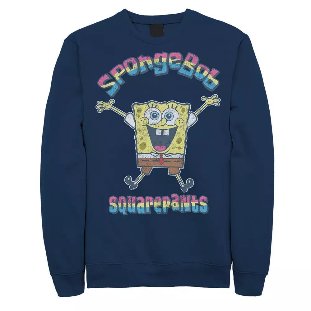 Men's Nickelodeon SpongeBob SquarePants Rainbow Logo Sweatshirt, Size: XL, Blue Product Image
