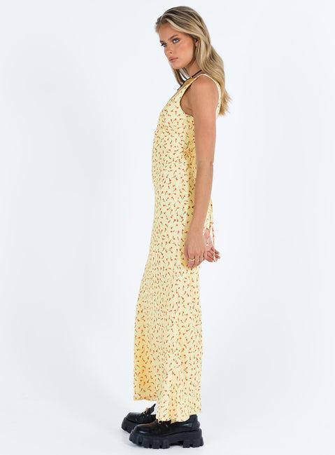 Nellie Maxi Dress Yellow / Red Floral Product Image